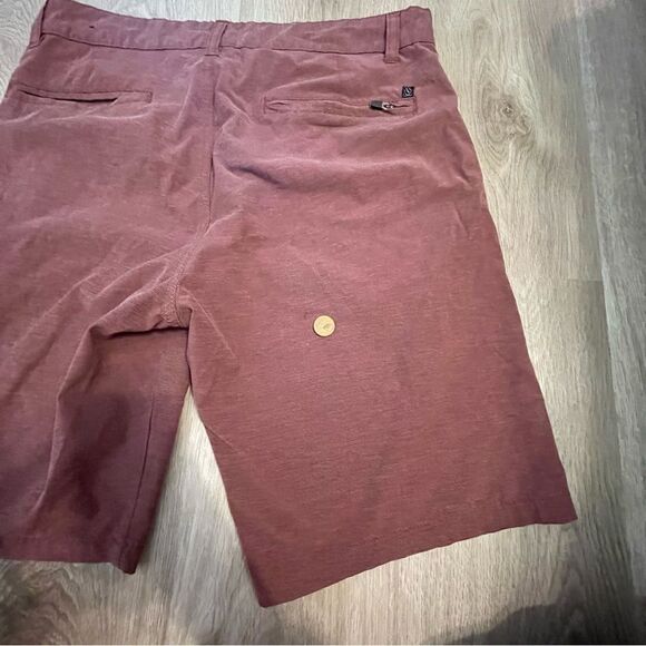 Men's Burnside Burgundy Flat Front Hybrid Shorts - Picture 9 of 9